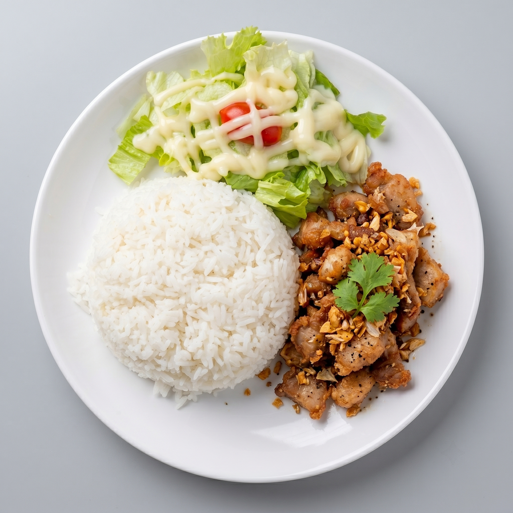 ข้าวทอดกระเทียม