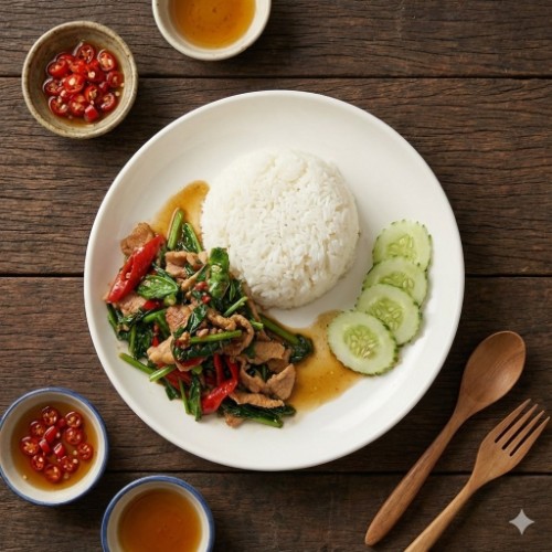 ข้าว ผัดคะน้า