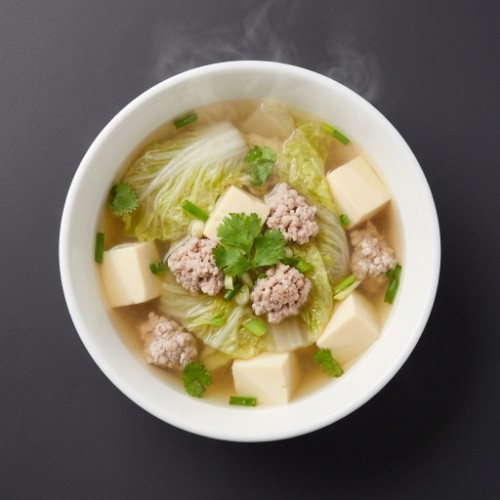 ต้มจืดผักกาดขาวเต้าหู้หมูสับ